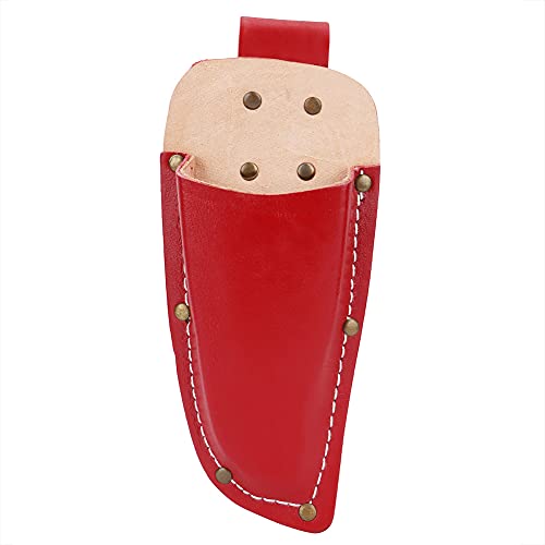 ANKROYU Professionelle Gartenwerkzeugbeutel Hochleistungsschere Abdeckung mit Sperrknopf Sicherer Beschneidungsscherhalter für Gärtner Landschaftsgestalter Brown rot 23 cm (Braun) (Rot) von ANKROYU