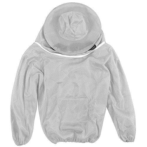 ANKROYU Professionelle Imkereianzug Premium Imker Jacke mit Schleier breitem Anblick langlebiger atmungsaktivem Luftgittermaterialiene -Schutzkleidung für Männer Frauen bei heißem (Silber) von ANKROYU