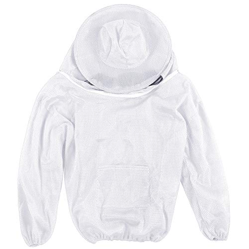 ANKROYU Professionelle Imkereianzug Premium Imker Jacke mit Schleier breitem Anblick langlebiger atmungsaktivem Luftgittermaterialiene -Schutzkleidung für Männer Frauen bei heißem (Weiß) von ANKROYU