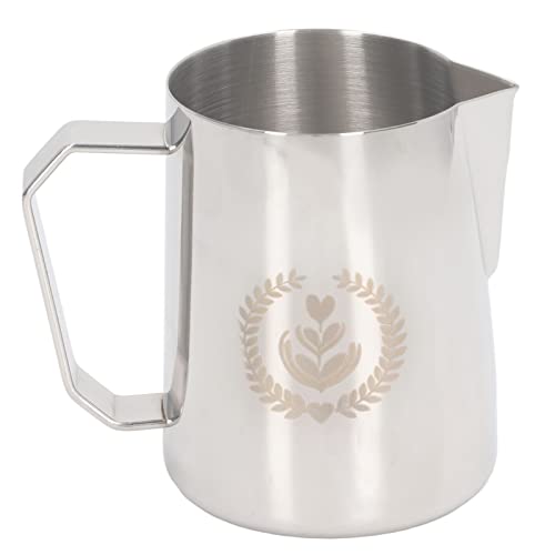 ANKROYU Professioneller Schaum Pitcher 600 ml Edelstahlmilchmilch -Frother Cup mit Eagle Spout Barista Grade Milchschaum für Latte Kunst und Cappuccino Making (Silber) von ANKROYU