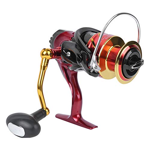 ANKROYU Professionelles Spulenspinnrollen -Metallgriff Langgussfischereirad Hochfeindliche Verbundmaterial links rechts austauschbar für Felsenfischerei Salzwasser Süßwasser Rot Go (CS5000) von ANKROYU