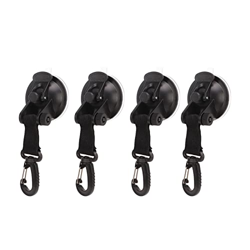 ANKROYU Robuste Saugnäpfe, Anker, hochfeste, tragbare, Starke Saugnäpfe mit Haken für die Seitenmarkise von Campingwagen, kein Bohren erforderlich, Schwarz, 68 mm, 4 Stück von ANKROYU