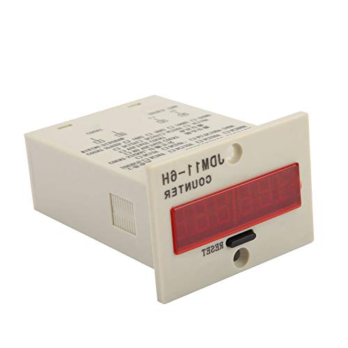 ANKROYU Rücksetzbarer 0-999999 LED-Digitalanzeigezähler 6-stellige Anzeige Ac220v/Dc36v/Dc 24v/Dc 12v, Jdm11-6h(DC24V) von ANKROYU