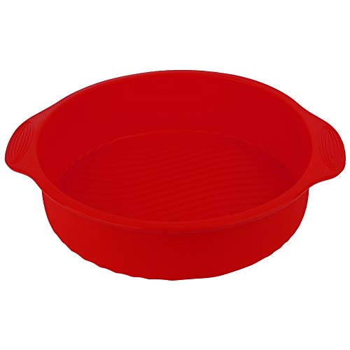 ANKROYU Runde Silikonkuchenform 11,42 Zoll Lebensmittelqualität BPA freie Backpfanne nicht hitzebeständiger Ofen sicheres DIY Dessert Mousse Brotschokoladen -Backwerkzeug Rot Orang (Rot) von ANKROYU