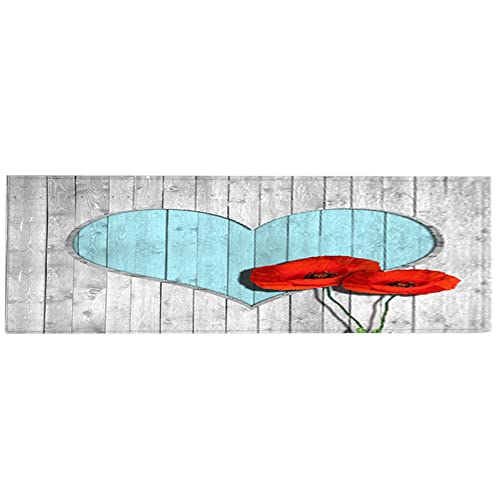 ANKROYU Rutschfeste, wasserabsorbierende Matte, Badezimmermatte in Liebesform mit Holzmaserung, rutschfest, langlebig, wasserdicht, weicher Plüsch-Bodenmatte für Badezimmer, Wohnzi (40*60 cm) (50*80 von ANKROYU