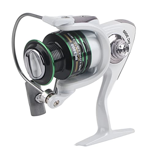 ANKROYU Spinning Rollenfischerei Tackle Unidirektional ohne Clearance Nylonrolle Leichter reibungsloser Betrieb für das Teichreservoir Fischerei 7 Größen HC1000 bis HC7000 Weiß (HC3000) von ANKROYU