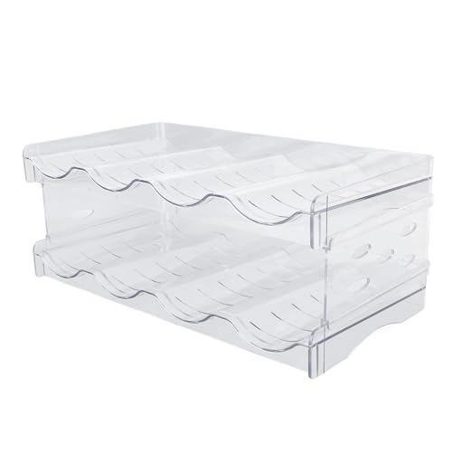 ANKROYU Stapelbare transparente Wasserflasche Organizer Doppelschicht Plastik Desktop -Tasse Lagerregal für Küchenschrank Büroschreibtisch (4 Flaschen pro Regal) von ANKROYU