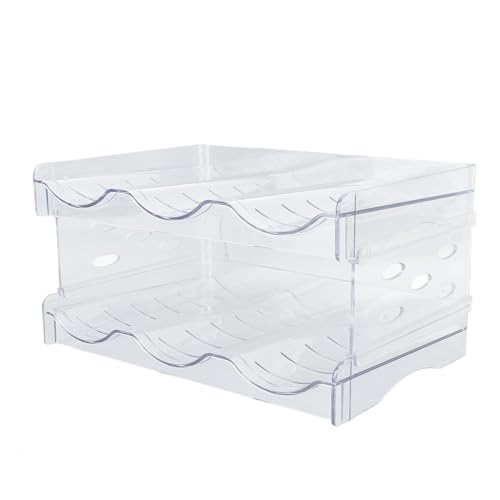 ANKROYU Stapelbarer Wasserflaschen Organizer Transparent Doppelschicht Plastikbecher Lagerregal für Küchenschrank und Büroschreibtisch Langlebige Platz sparende Lösung (3 Flaschen pro Regal) von ANKROYU