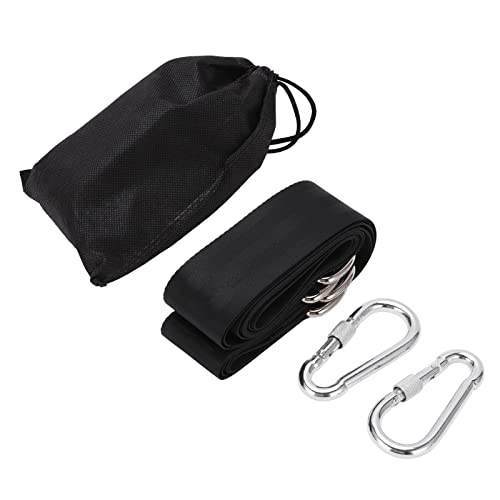 ANKROYU Swing -Seilbaum -Hang -Gurte Kit Hängematte Hängemattenbänder mit Schnappverbindungen für Spielplatz im Freien Garten Garten schwarzer Polyester 18,1oz 2 Straps 2 Schnallen 1 von ANKROYU