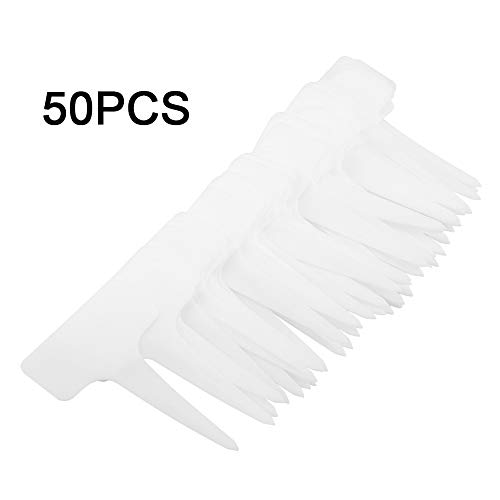 ANKROYU T Typ -Tag -Marker Plastikpflanzenbezeichnungen Langable wasserdichte wiederverwendbare Gartenmarkierungen für Samenschalen Töpfe junge Pflanzen PVC -Material 6 x 10 cm 50 (Weiß) von ANKROYU