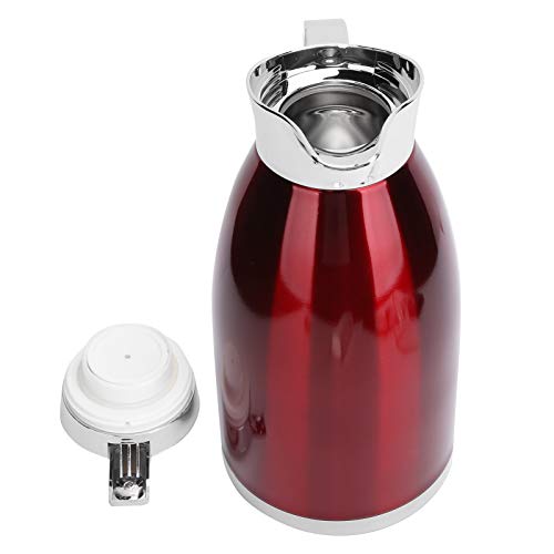 ANKROYU Thermokanne aus Edelstahl, vakuumisoliert, 2,3 l, großes Fassungsvermögen, doppelwandig, isolierter Wasserkocher für Kaffee, Tee, heiße Schokolade, mit Einhand-Druckknopf-Design, (Rot) von ANKROYU