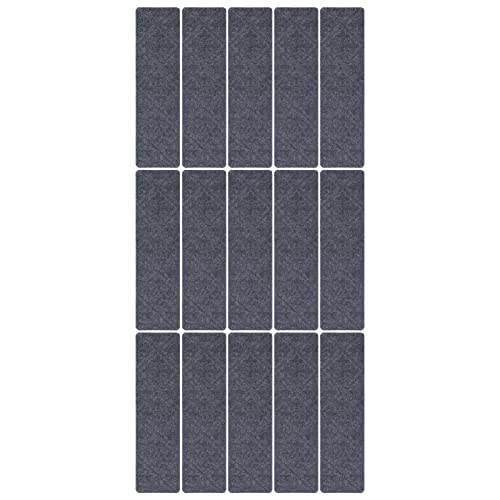 ANKROYU Treppenstufen Teppich nicht schlupfe weiche schmutzresistente europäische Musterstreetstreetmatte für Holzstufen Polyesterfaser Rechteck 29,9 x 8 Zoll 15 Stcs (Kaffee im europäischen Stil) von ANKROYU