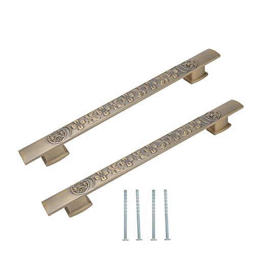 ANKROYU Vintage -Türgriffe Retro Push Pull Zink Legierung Schrankknöpfe Klassischer europäischer Stil für Küchenbadetüren Schränke 42x3.5x4cm 2pcs Set (Grüner Retro) von ANKROYU