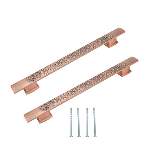 ANKROYU Vintage -Türgriffe Retro Push Pull Zink Legierung Schrankknöpfe Klassischer europäischer Stil für Küchenbadetüren Schränke 42x3.5x4cm 2pcs Set (Red Retro) von ANKROYU