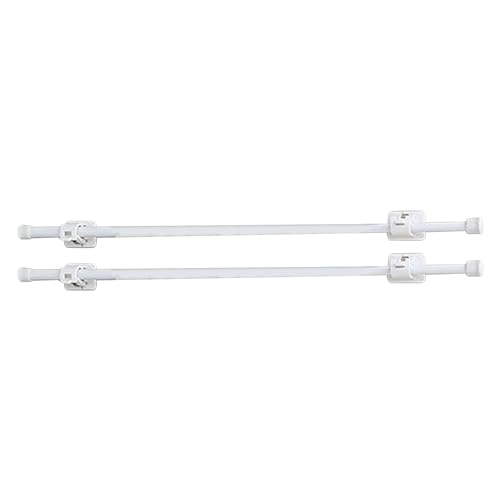ANKROYU Vorhangstange mit Klammern Hochleistungsverstellbar ohne Bohrer benötigt Teleskop -Vorhängestange Set für Küchenbadezimmer Schlafzimmer Plastikkonstruktion (50‑90 cm 2 Stangen + 2 Haken) von ANKROYU