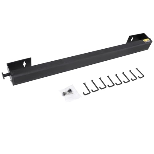 ANKROYU Wäscherei Retraktierbares Trocknungsregal Heavy Duty Space Aluminium Wand montiert faltbare Kleidung Airer mit 8 Haken 60 cm Teleskop für Balkon in Innenscheibenfenster Spe (Weiß) (Schwarz) von ANKROYU