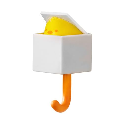ANKROYU Wall Hook süße kreative ABS -Klebstoff -Haken ohne Punch -Installation Multifunktional für Eingangsschlafzimmer Langlebig 3,3 lb Ladung 10,5 x 5 cm (Kleines gelbes Hühnchen) von ANKROYU
