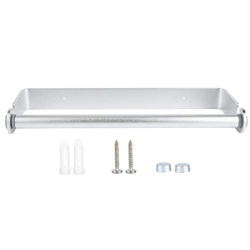 ANKROYU Wandmontierte Küche Plastikwrap Film Papierhandtuchpapierpapierrolle Spender Halter Raum Aluminium Einfach stilvoll für Küchenbad (Schwarz 32 cm) (Silber 32 cm) von ANKROYU