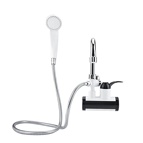 ANKROYU Wasserhahn, Elektrischer Dusch-Warmwasserbereiter, Warmwasserhahn, 360° Drehbar, Schnell Erhitzender Wasserhahn Mit Duschkopf, Digitalanzeige, Warmwasserhahn(Side Water) von ANKROYU