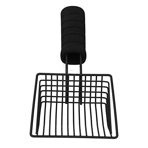 ANKROYU Wiederverwendbares Metallkatze Katze Schaufel Langlebiger ergonomischer Langgangsschaufel für Haustierabfall Reinigung Eisen schwarz groß mittelgroße Größe Kleiner Größe (M) von ANKROYU