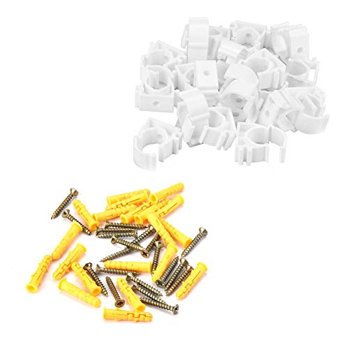 Ankroyu 20 Stcs 16 mm 20 mm PPR-Rohrklemmen, Multisize-Plastikrohrfixierschnallen mit Schrauben, für Wassergasrohrkabelmontage an Wand oder Masse, Hardware-Kit (20 mm) von ANKROYU