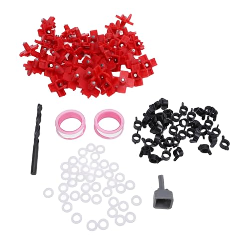Automatische Geflügelnippel -Wasserer Rot Plastik Stahl Hähnchenwater Nippel mit Bohrer Bit -Schraubenschleifen für Hühnerkoop -Feeder 40pcs Kit von ANKROYU