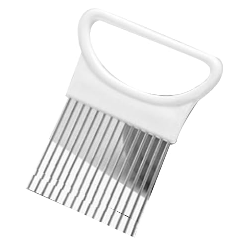 Edelstahl -Zwiebelhalter -Zwiebel -Cutter -Assistent einzigartiges Design Multi -Funktion Slicing Tool für Küchenköche Hausköche Weiß 12x8x1cm von ANKROYU
