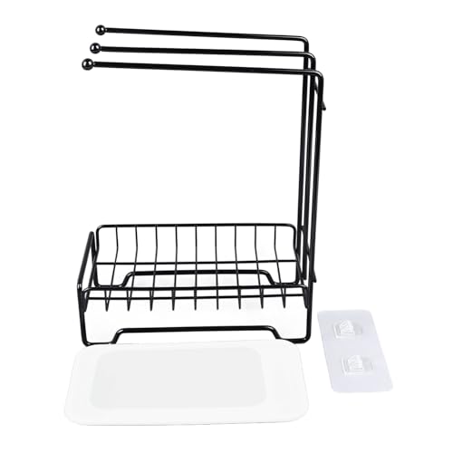 Eisen geschirr trocknungs regal Schwamm halter Organizer Robustes platzsparendes Design mit abnehmbarem Tablett für Küchen spüle Aufbewahrung auf der Arbeits platte von ANKROYU