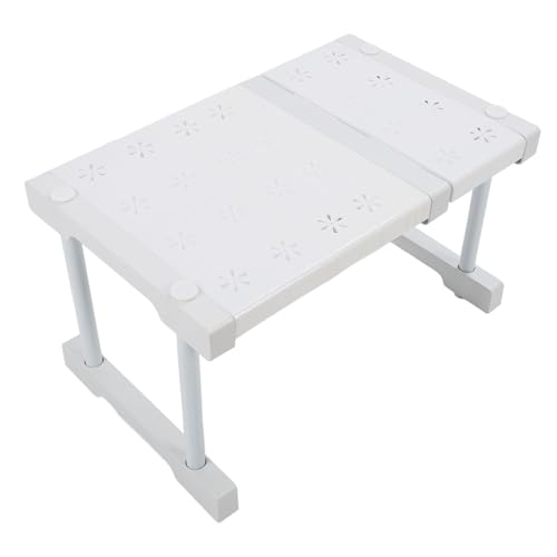 Erweiterbarer Schrank Organizer Regal Robus Platz sparende Speicherregal Einstellbarer DIY -Teiler für Kleiderschrankschrank Bad aus Kohlenstoffstahl ABS PP Material 24 cm breit (Länge 27-38 cm / von ANKROYU
