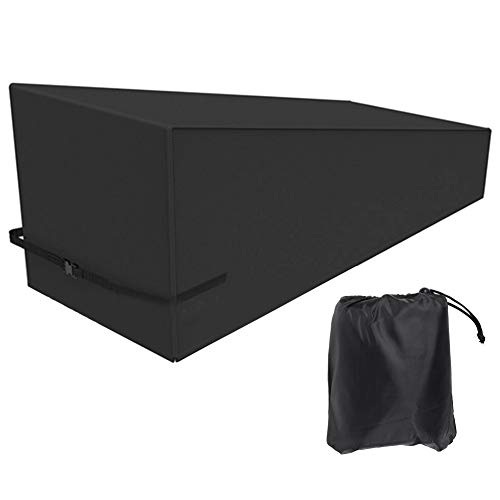 Outdoor-Liegestuhlabdeckung, Deckung für Garden Lounge Chairs, 210d Silber beschichtetes Oxford-Stoff, Schwarz enthalten STO von ANKROYU