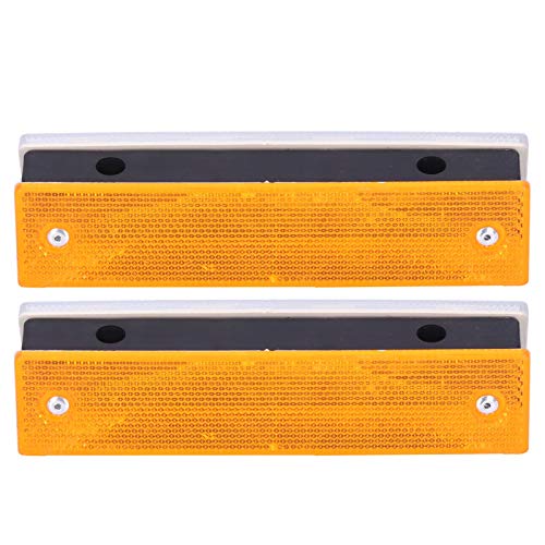 Reflektierende Straßennstenenmarkierungen 2PCS hoher Sichtbarkeit langlebiger Plastikverkehrswarnschilder für die Dörfer der Straßen der Autobahnen 18x5x4cm (Gelb weiß) von ANKROYU