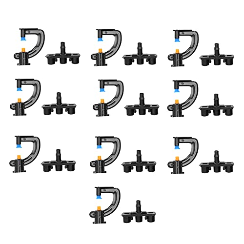 Refraktionsdüse Rotierende Mikrosprinkler Hochwertige Technik -Kunststoff -Bewässerungsausrüstung für Gewächshausgarten und landwirtschaftliche Produktion 10 Set mit Klammer von ANKROYU