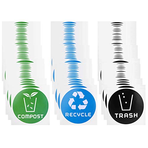 Runde Recycling -Müllkompostaufkleber Aufkleber Aufkleber -Aufkleber -Set lebendige Farben Organisieren Sie Abfallbehälter für Büro -Heimschule PVC -Kleber Aufkleber Schwarz Blau Runde Recycling -Müllkompostaufkleber Aufkleber Aufkleber -Aufkleber -Set lebendige Farben Organisieren Sie Abfallbehälter für Büro -Heimschule PVC -Kleber Aufkleber Schwarz Blau von ANKROYU