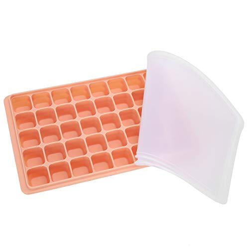 Silikon -Eiswürfelschale 40 Hohlraum wiederverwendbares BPA flexible Nicht -Stick -Eisformen mit Deckel hitzebeständig für Cocktail Home Kitchen Bar Restaurant 22x14x3cm (Schwarz) (Dunkelgrün) von ANKROYU
