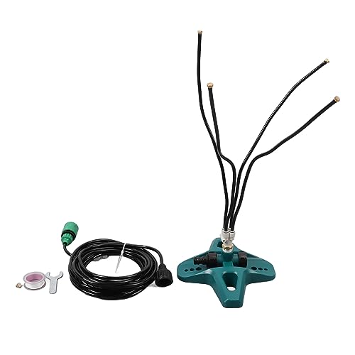 Standing Misting Cooling System Tragbares verstellbares Outdoor -Nebel -Kit mit 8 Meter Schlauch 4 Messingdüsen für Hinterhofpool Patio BBQ PETS Kühlen Sie uns Standard -Faden ab von ANKROYU