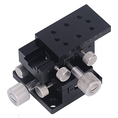 XY Linear Stage Manual Precision Plattform Schiebetabelle Aluminiumlegierung einstellbare Stufe mit Skala für optische Messung Halbleiterausrüstung Mikroskopanwendungen Schwarz (50 x 30 mm) von ANKROYU
