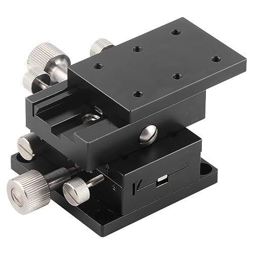 XY Linear Stage Manual Precision Plattform Schiebetabelle Aluminiumlegierung einstellbare Stufe mit Skala für optische Messung Halbleiterausrüstung Mikroskopanwendungen Schwarz (60x40mm) von ANKROYU