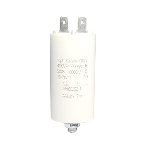 450V Kondensator Anlaufkondensator Motorkondensator 1µF ~ 100µF - Zuverlässige Leistung für verschiedene Anwendungen (10.0µF) von ANLIKY-Pro