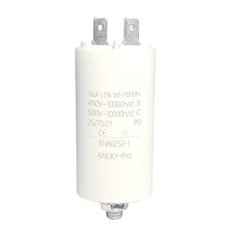450V Kondensator Anlaufkondensator Motorkondensator 1µF ~ 100µF - Zuverlässige Leistung für verschiedene Anwendungen (16.0µF) von ANLIKY-Pro