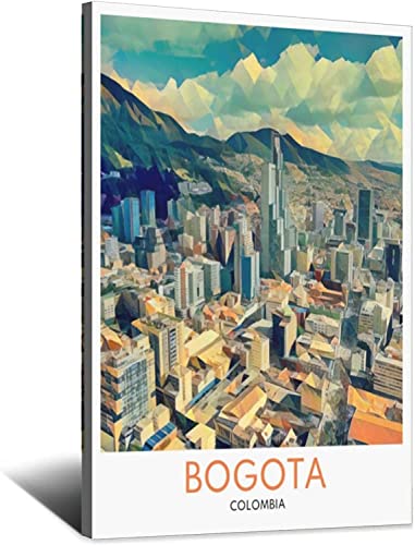 ANMAC Leinwandbild, 50 x 70 cm, ohne Rahmen, Bogota, Vintage-Reiseposter, Malerei, Poster, modernes Geschenk, Schlafzimmer, dekorativ von ANMAC