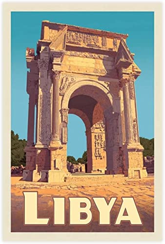ANMAC Wandbilder 40x60cm Kein Rahmen Libyen Bogen des Septimius Severus Vintage Reiseplakate Leinwand Poster Drucken Bild Wohnzimmer Schlafzimmer Dekor von ANMAC