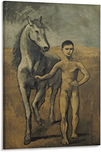 Nordic style 70x90cm No Frame Picasso Boy with Horse Canvas Art Poster And Wall Art Picture Print Modern Family Bedroom Decor Posters von ANMAC