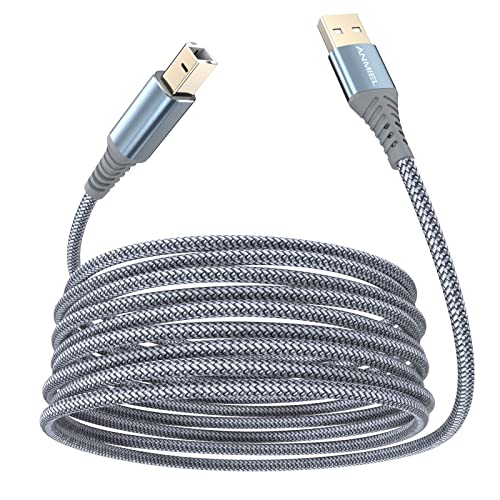 ANMIEL Druckerkabel 5M,USB-Druckerkabel, Hochgeschwindigkeits-USB 2.0-A-Stecker auf Typ-B-Stecker,Drucker-Scanner-Kabel, kompatibel mit HP, Canon, Epson, Dell, Brother, Xerox, Samsung usw von ANMIEL