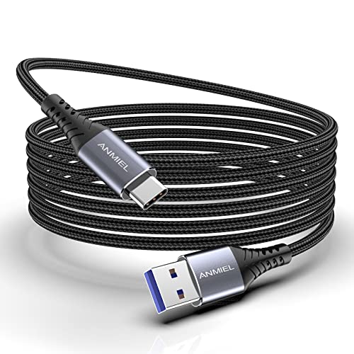 ANMIEL Typ-C-Kabel, extra lang 3M,USB-C 3.0 Typ-C auf USB-A,Ladekabel/Datenkabel aus Nylon,geflochten,für iPad Pro 12.9/11,Galaxy Ultra S20+,S10, S9,Note 10,9 Tab S4,Nintendo Switch,Space Gre von ANMIEL