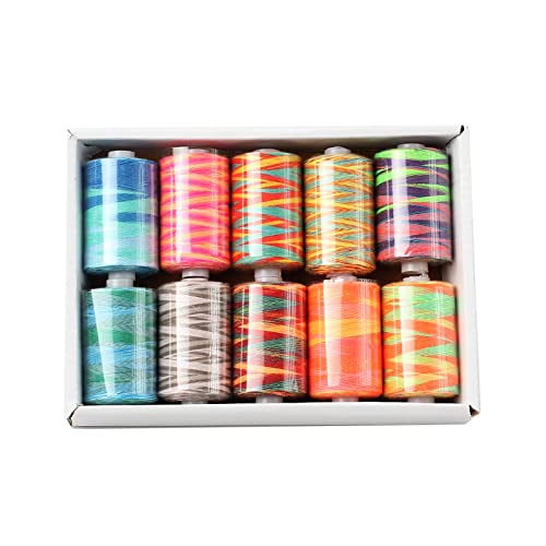 10 Stcs/Box 1000 Yards Nähfaden Hochgeschwindigkeit Polyester Allzweck Für Dicke Stoff Dünngewebe Nähmaschine Allzwecke Spulen Mit Koffer Für Anfänger von ANMITI
