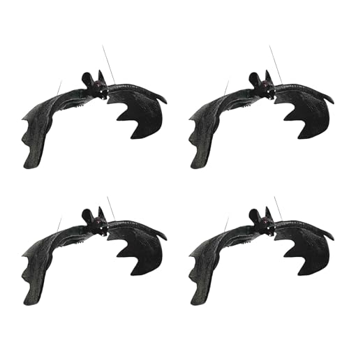 4pcs Realistische Fledermausform Dekoration Halloween Hanging Ornament Für Garten Yard Klassenzimmer Ladenfenster Display Gedruckte Hängende Dekoration von ANMITI