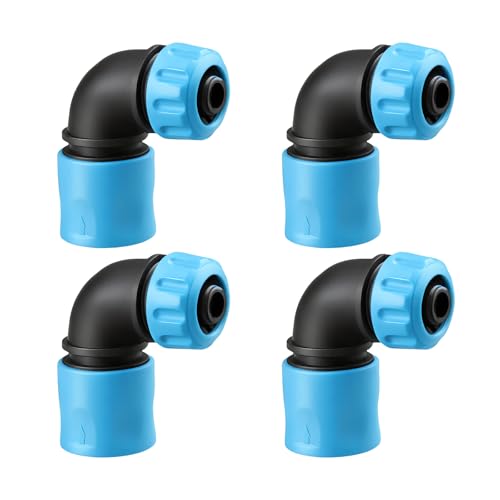 4pcs Robuste ABS 90 Grad Schlauchwinkeladapter Schnellverbindungsanpassungen Ellbogenfugen Für Gartenbewässerungssysteme Hochleistungs ABS Schlauchanschluss von ANMITI