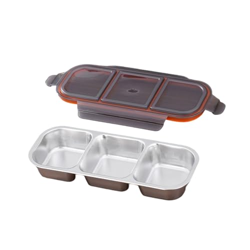 ANMITI 304 Edelstahl Lunchbox Mit Mehrkompartiment Design Lebensmittel Aufbewahrungsboxen Deckel Für Büroschule Picknick von ANMITI