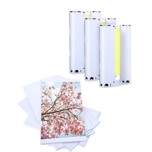 ANMITI 3PCS Tinten Patronen 108 Blätter Photopapier Druckerzubehör Für CP1300 CP1200 CP1000 CP910 CP810 CP800 CP710 von ANMITI