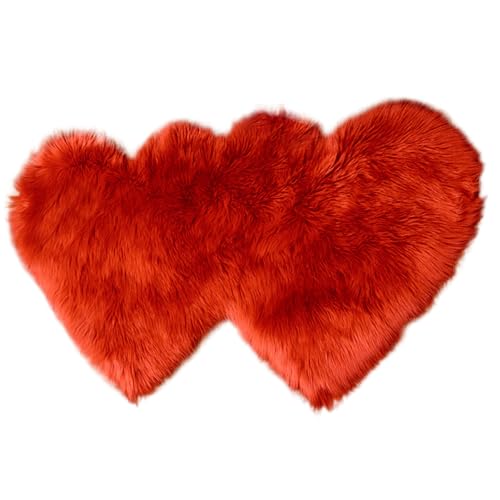 ANMITI Double Heart Form Bereich Teppiche Faux Sheepskin Fluffys Fluffys Fuzzy Weiche Plüsch Dekorative Maschine Waschbare Plüsch von ANMITI
